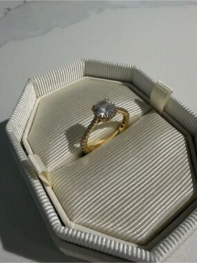 Swarovski Gold-Plated Solitaire Ring with Clear Center Stone - Women Jewelry